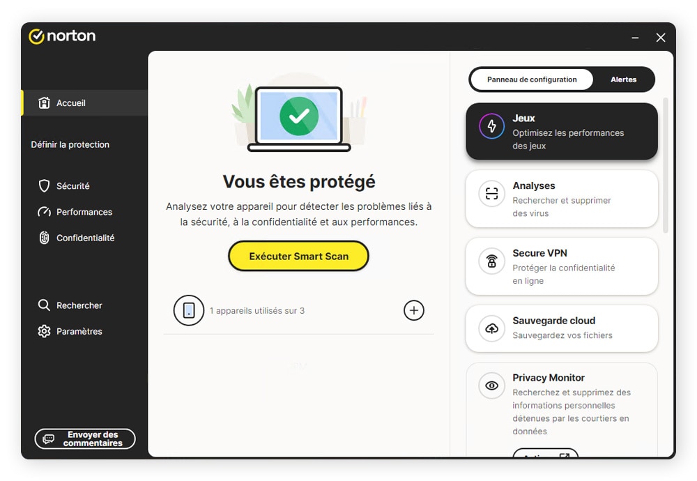 Utilisez Norton 360 Deluxe pour supprimer la fausse alerte de sécurité Windows.