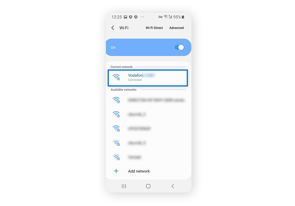 Sélectionnez le réseau Wi-Fi auquel vous êtes actuellement connecté